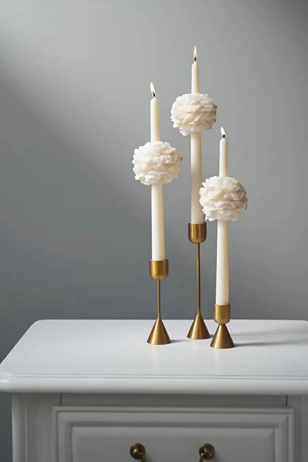 MiSACONCEPT KOKULU ŞAMDAN MUM 3 ADET ŞAKAYIKLI ŞAMDAN MUM(Sadece Mum)